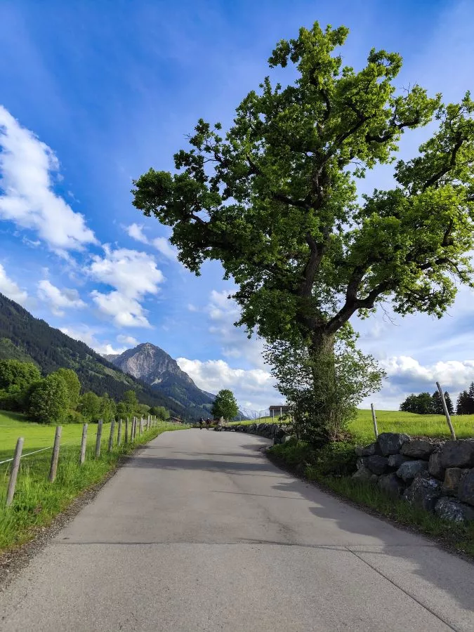 Ortsausgang Hinang nach Schöllang Ortsausgang Hinang nach Schöllang